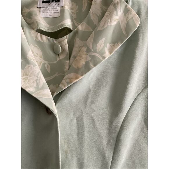 VTG VINTAGE LESLIE FAY GREEN FLORAL DRESS BUSINESS SUIT WOMENS 8P - Picture 7 of 7